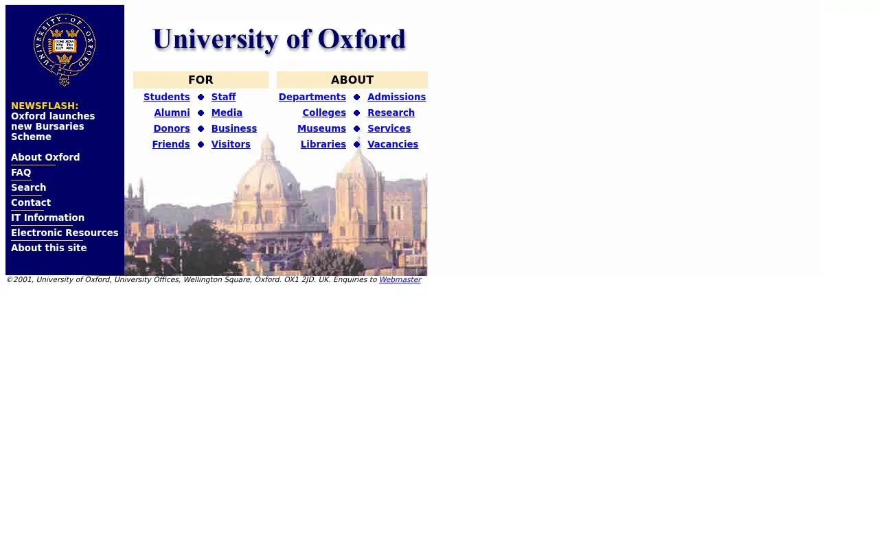 ox.ac.uk in 2001