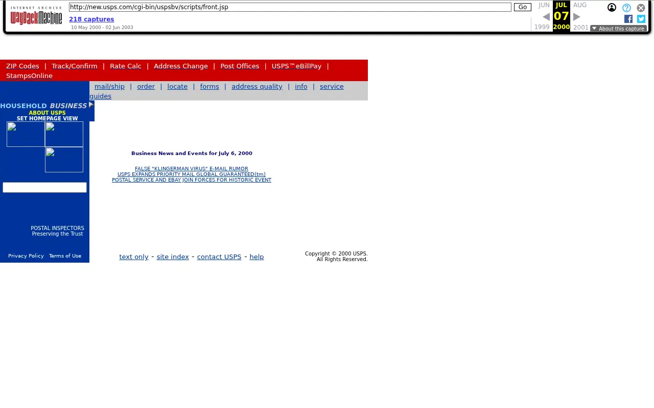 usps.com in 2000
