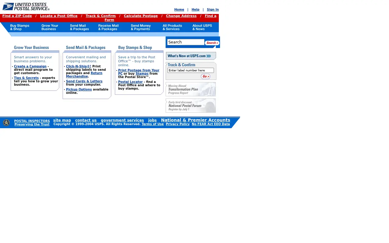 usps.com in 2004