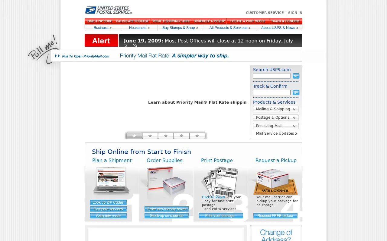 usps.com in 2009