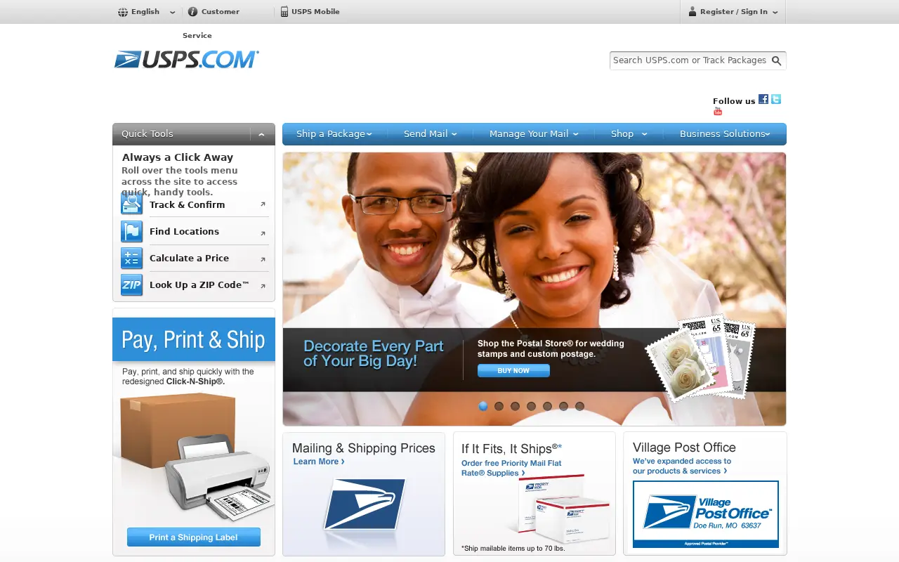 usps.com in 2012