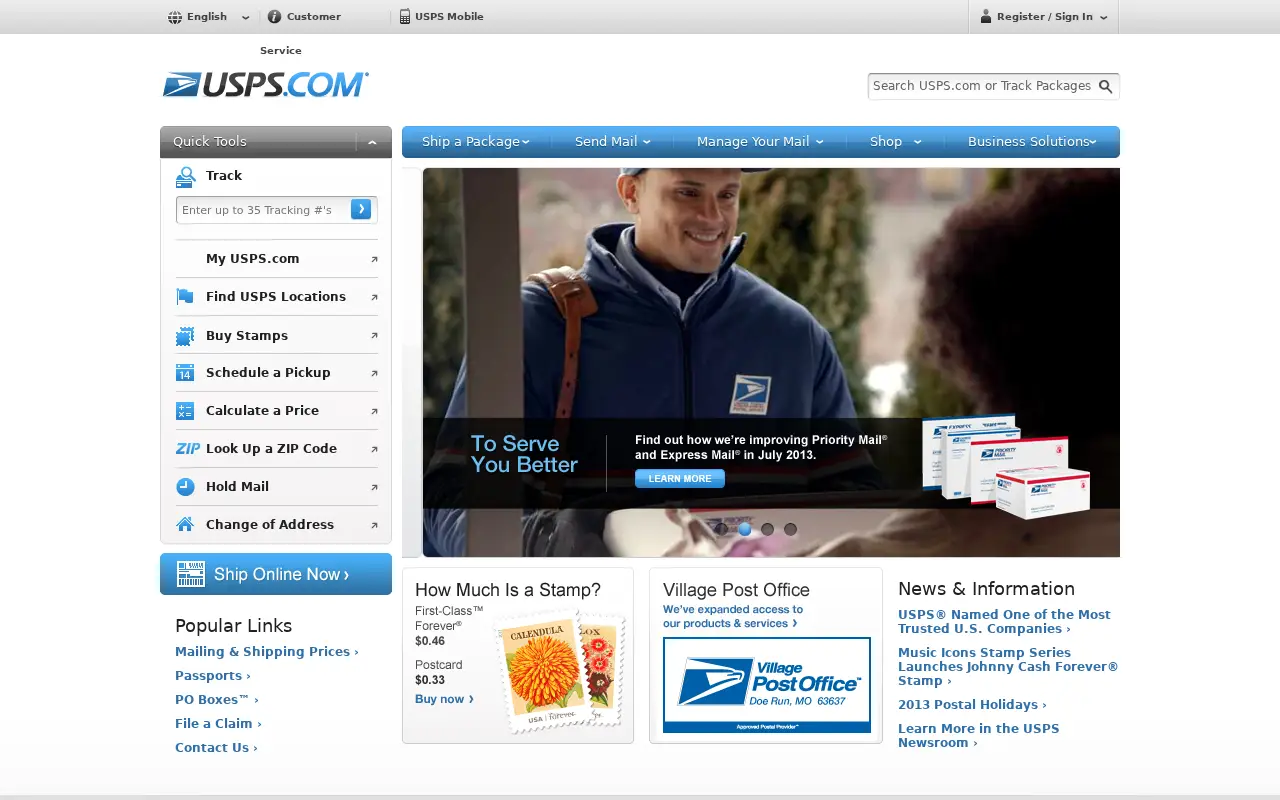 usps.com in 2013