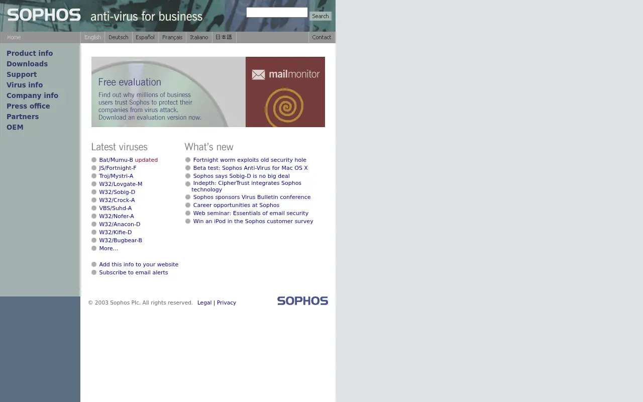 sophos.com on June 22, 2003