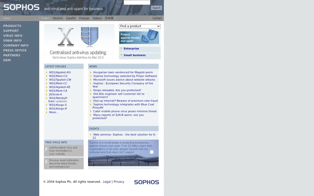 sophos.com on July 1, 2004