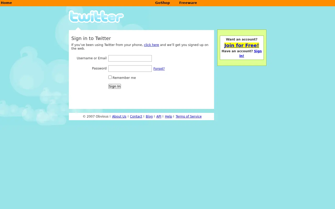 twitter.com in 2001