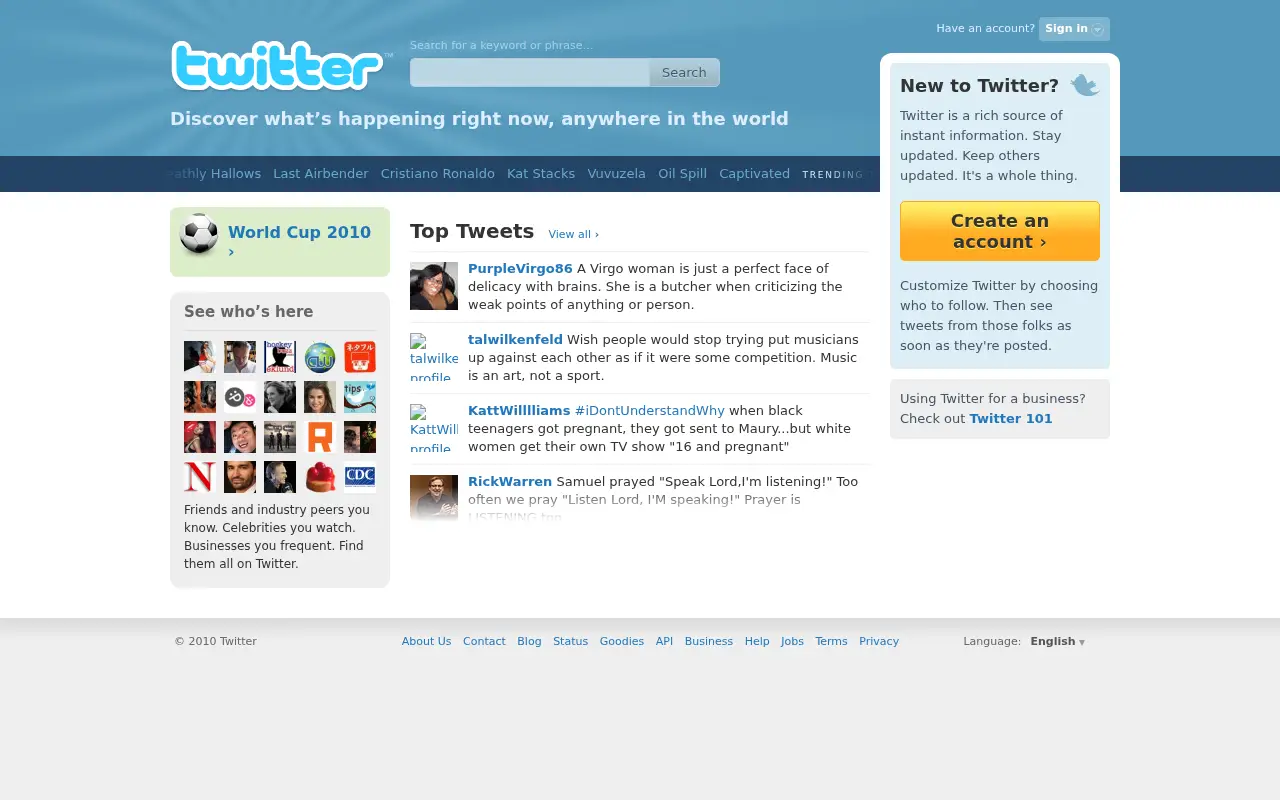twitter.com in 2010