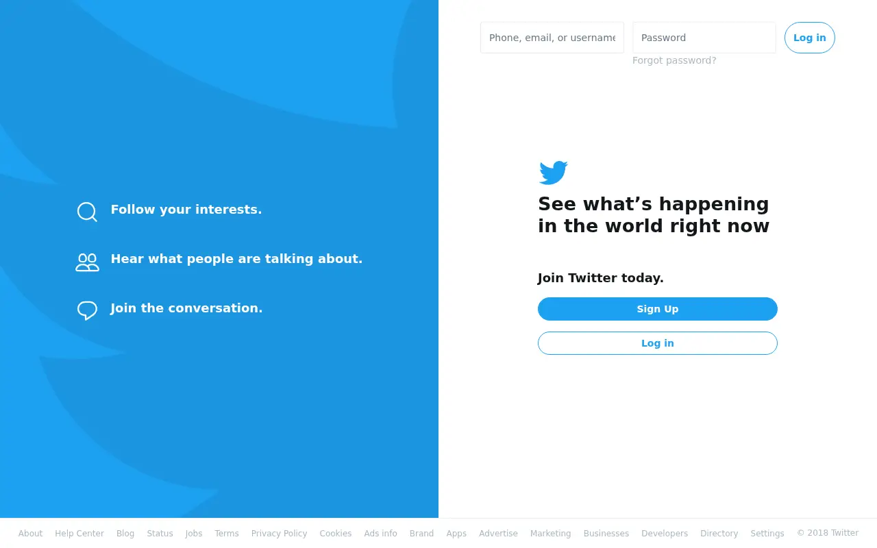 twitter.com in 2018