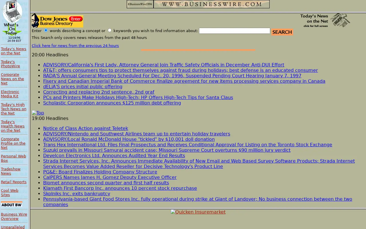 businesswire.com in 1996