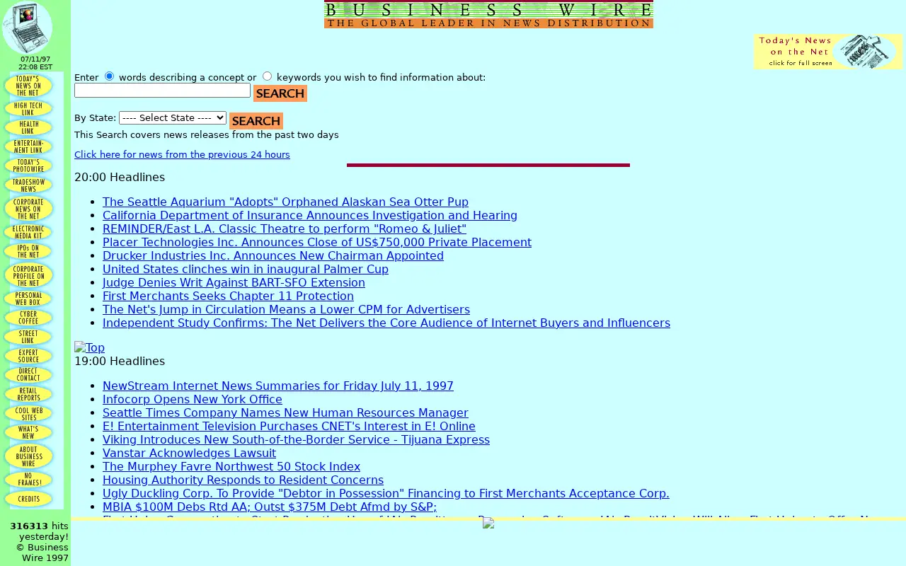 businesswire.com on July 12, 1997