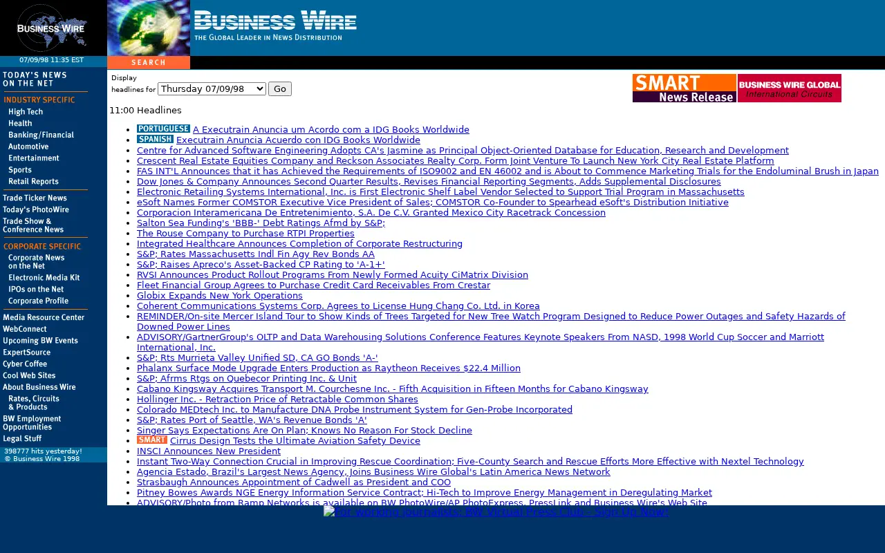 businesswire.com in 1998