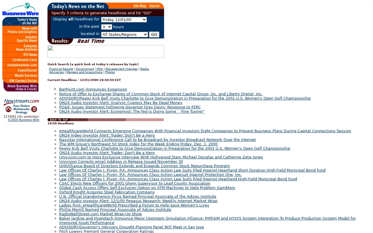 businesswire.com on July 7, 2000
