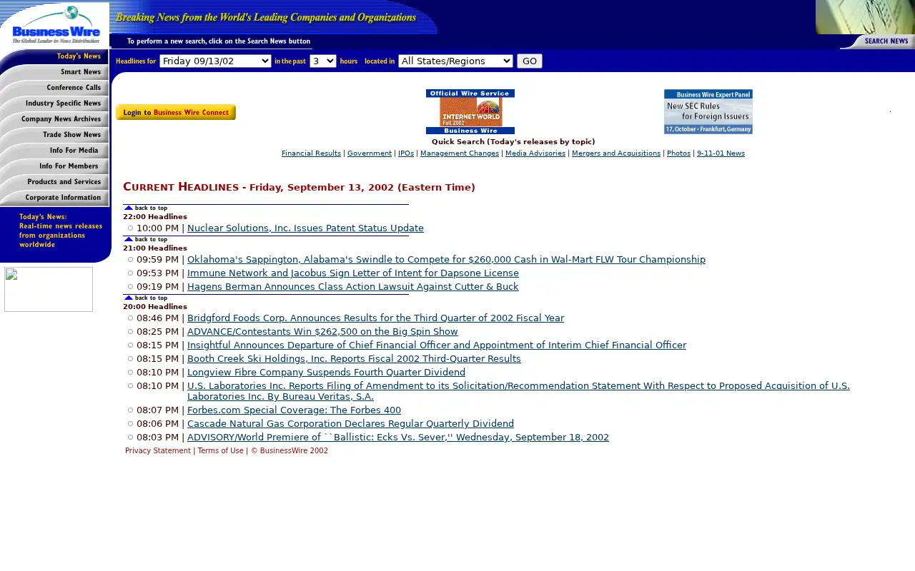 businesswire.com in 2002