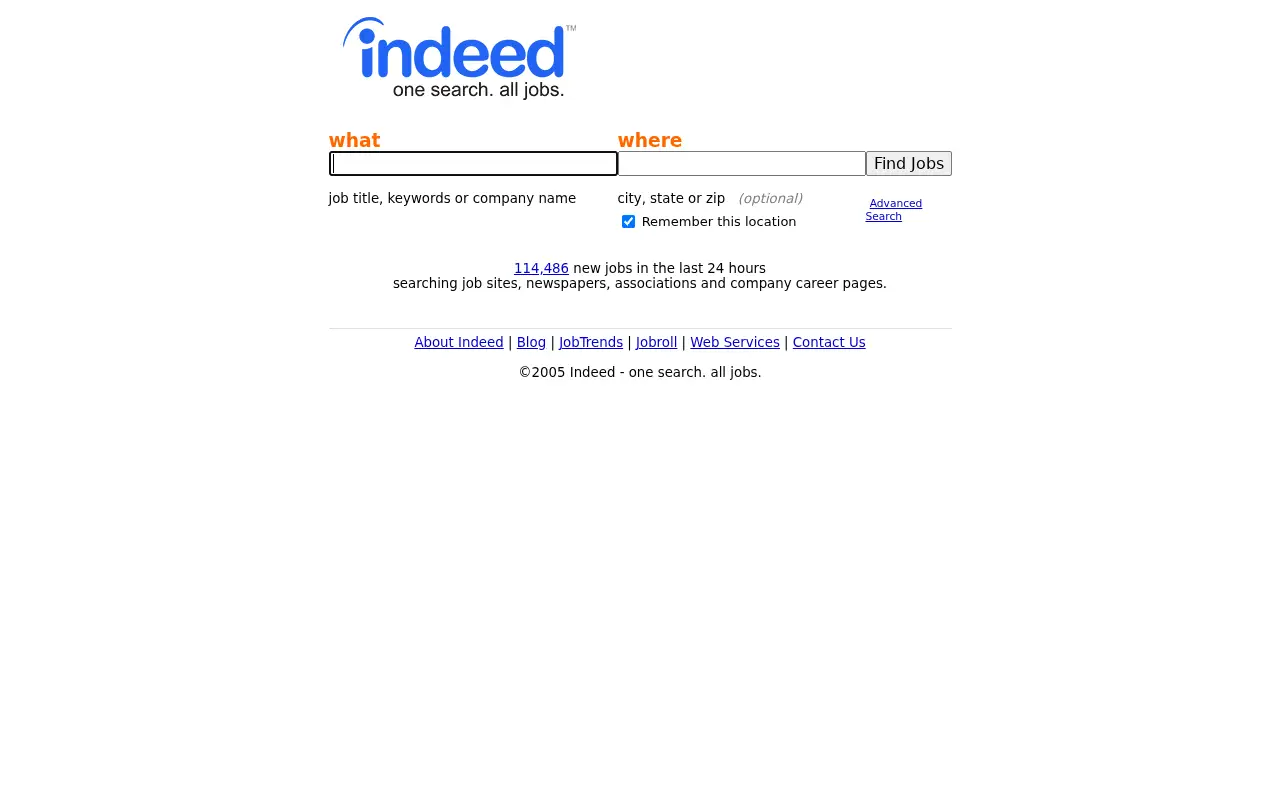 indeed.com in 2005