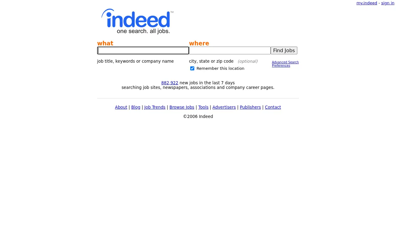 indeed.com in 2006