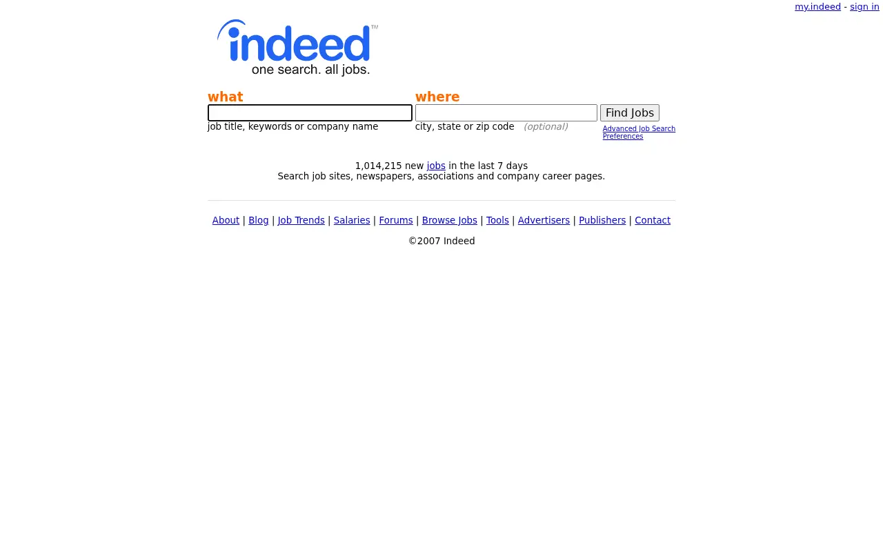 indeed.com in 2007