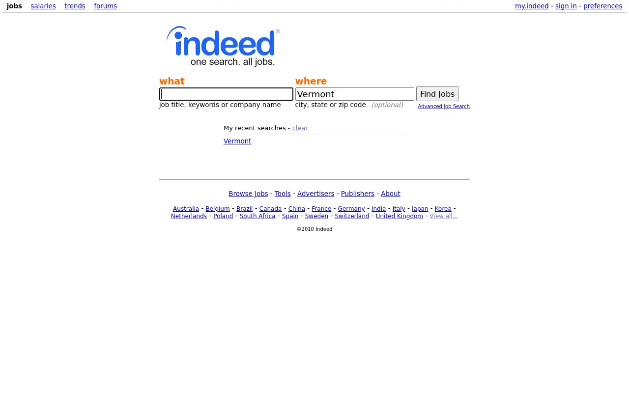 indeed.com in 2010