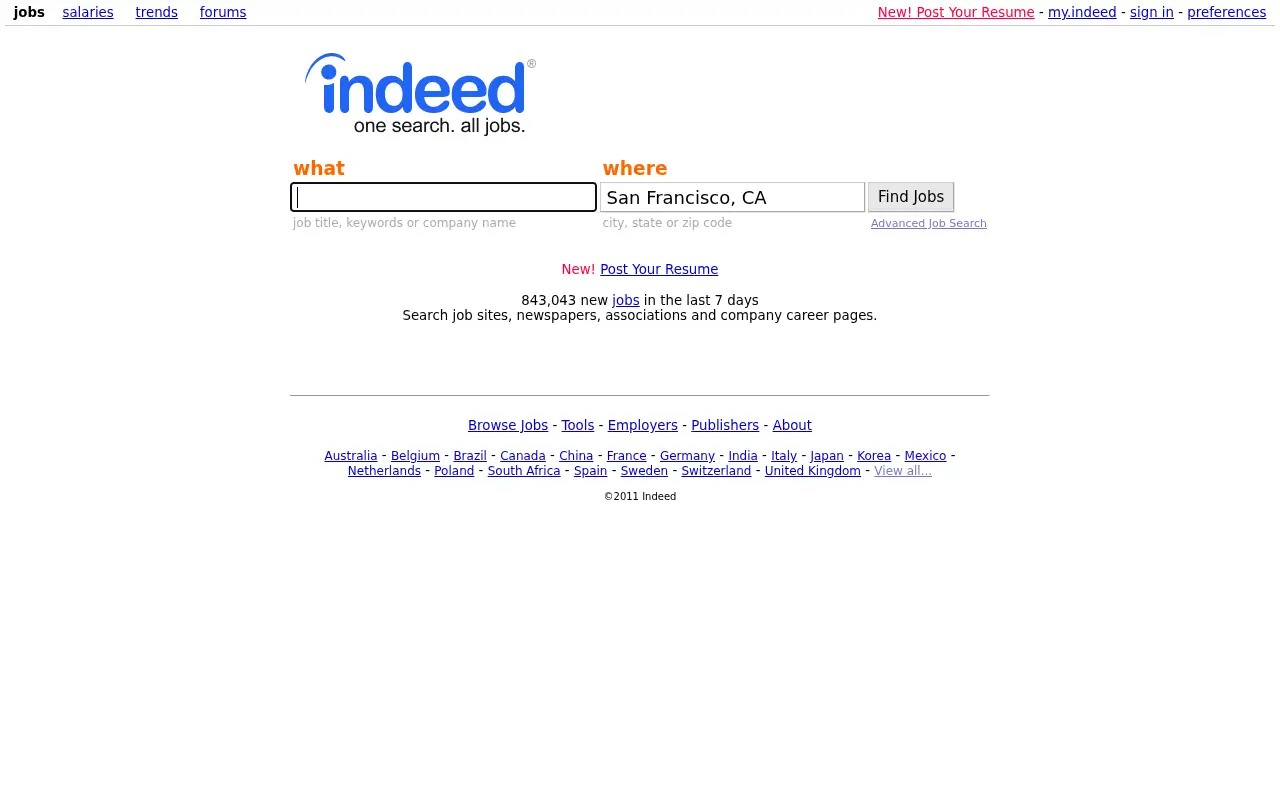 indeed.com in 2011
