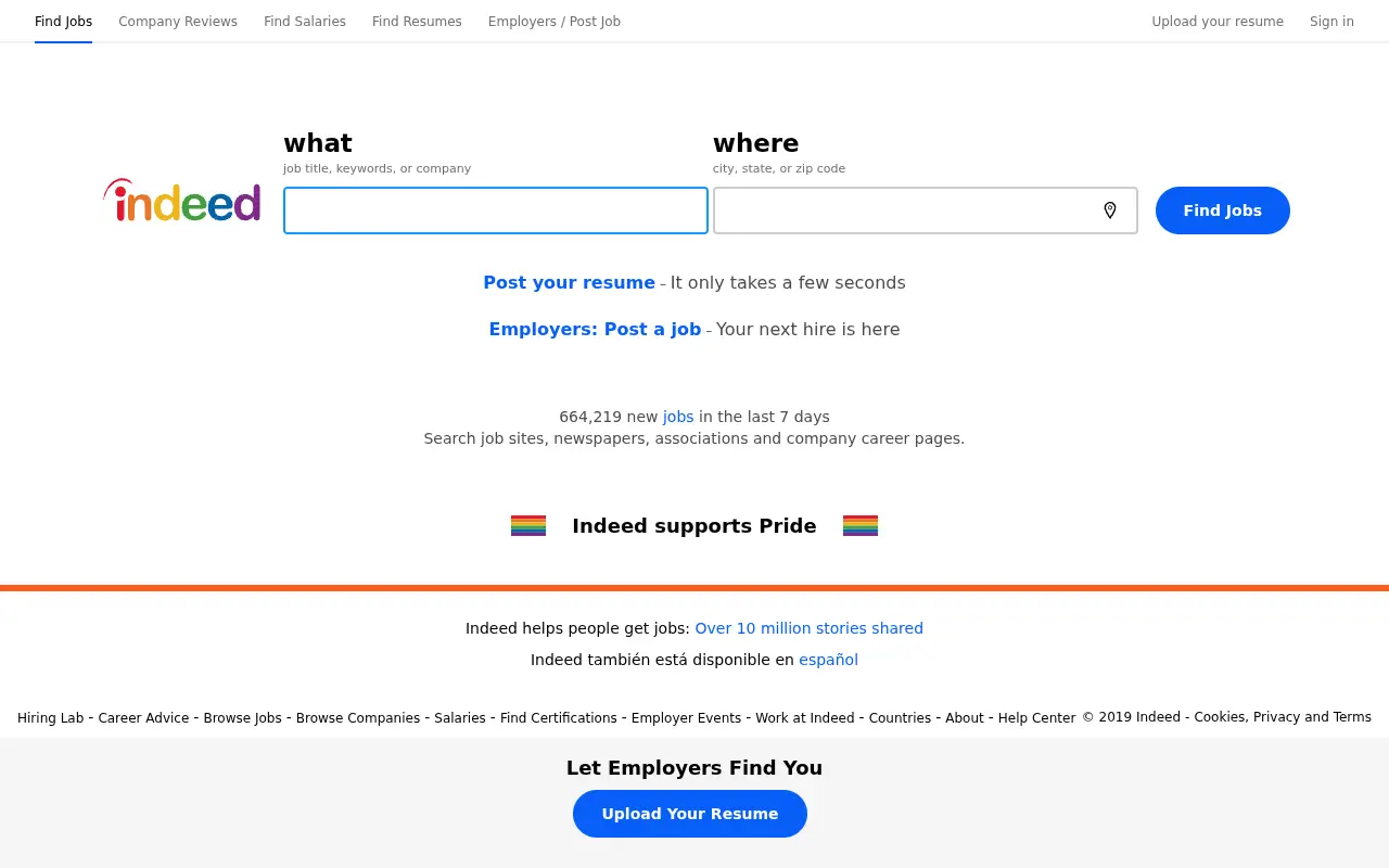indeed.com in 2019