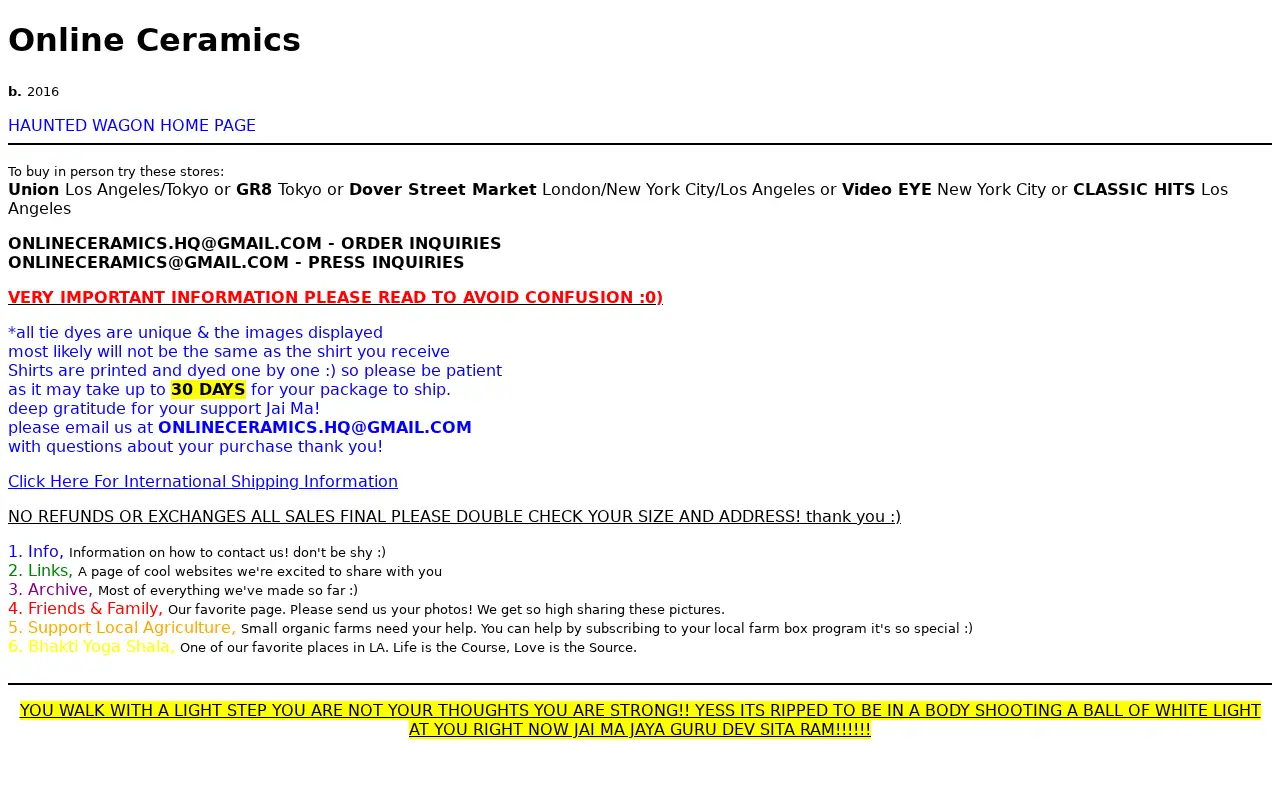 online-ceramics.com in 2020