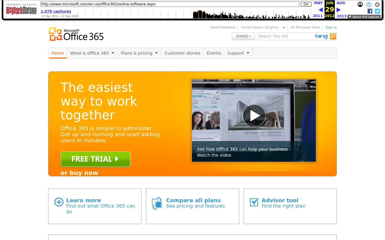 office365.com in 2012