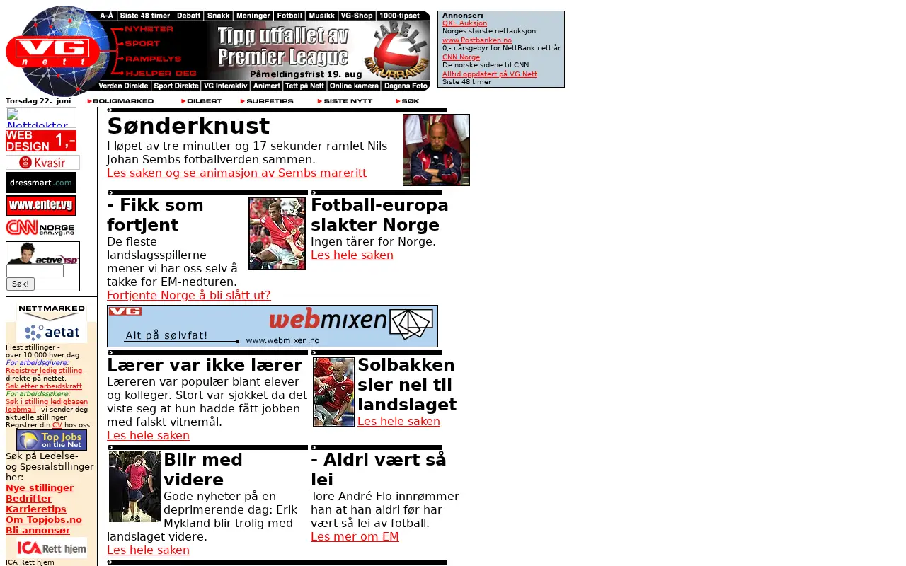 vg.no on June 22, 2000