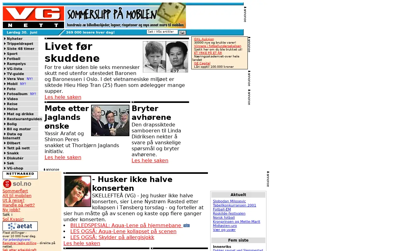 vg.no on June 30, 2001