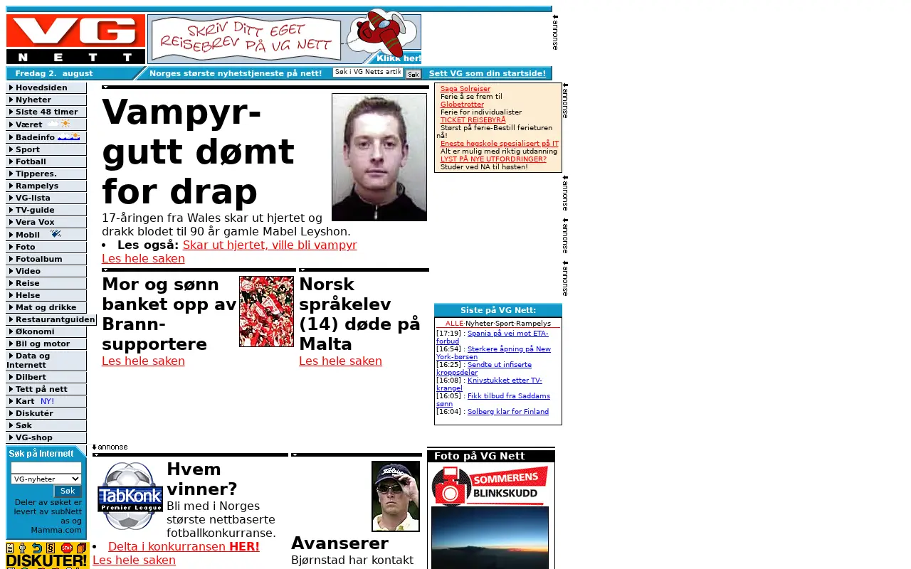 vg.no on August 2, 2002