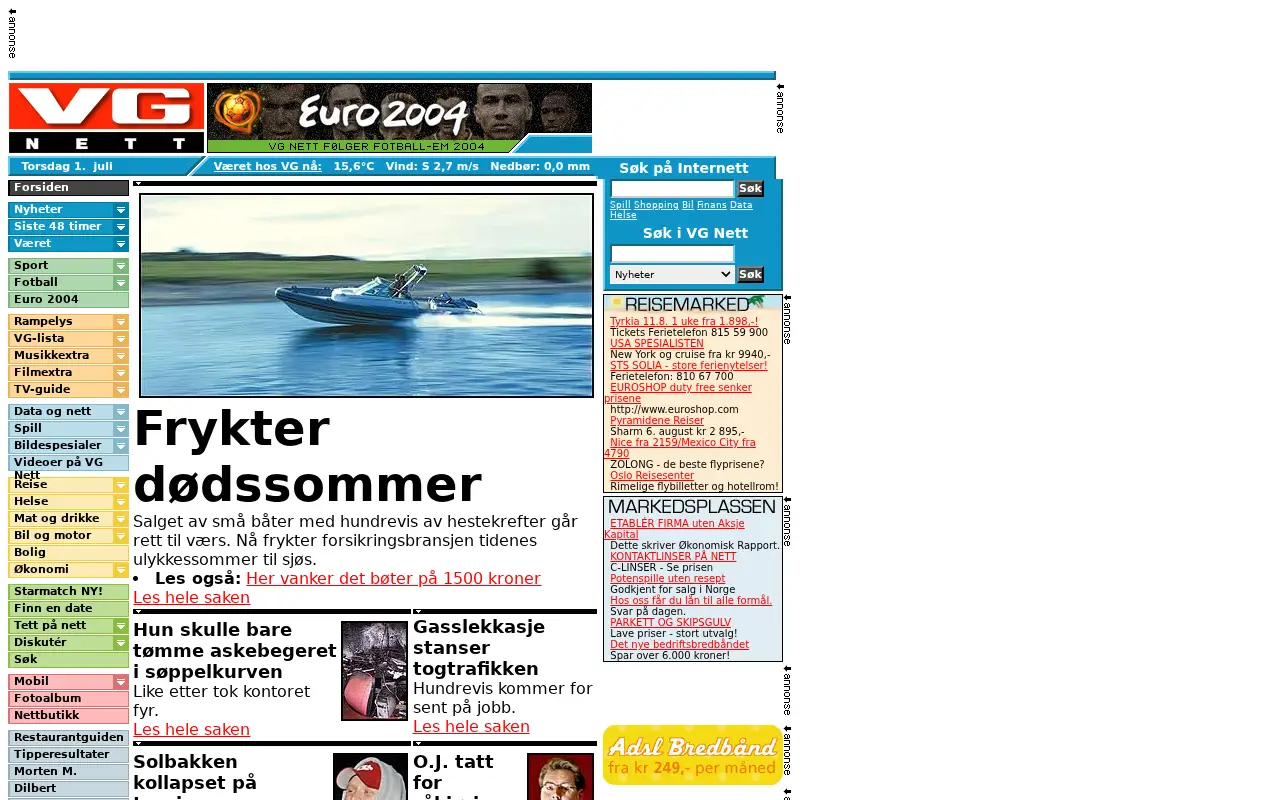 vg.no on July 1, 2004