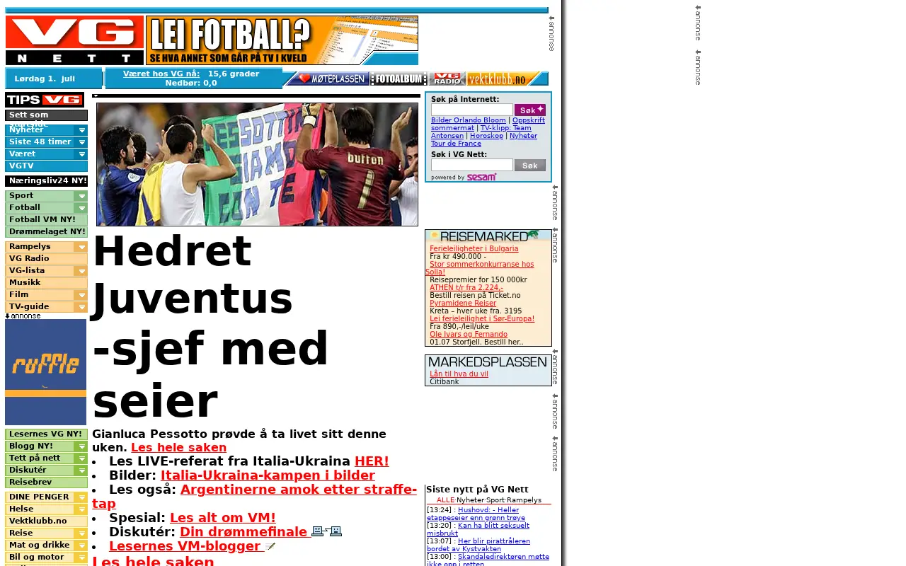 vg.no in 2006