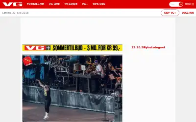 vg.no in 2018