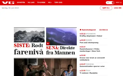vg.no in 2019