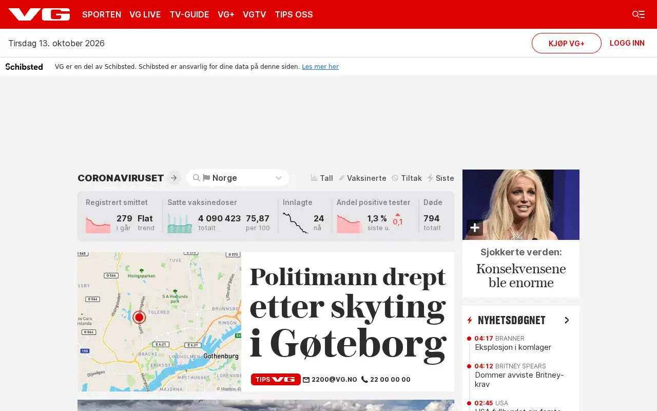 vg.no in 2021