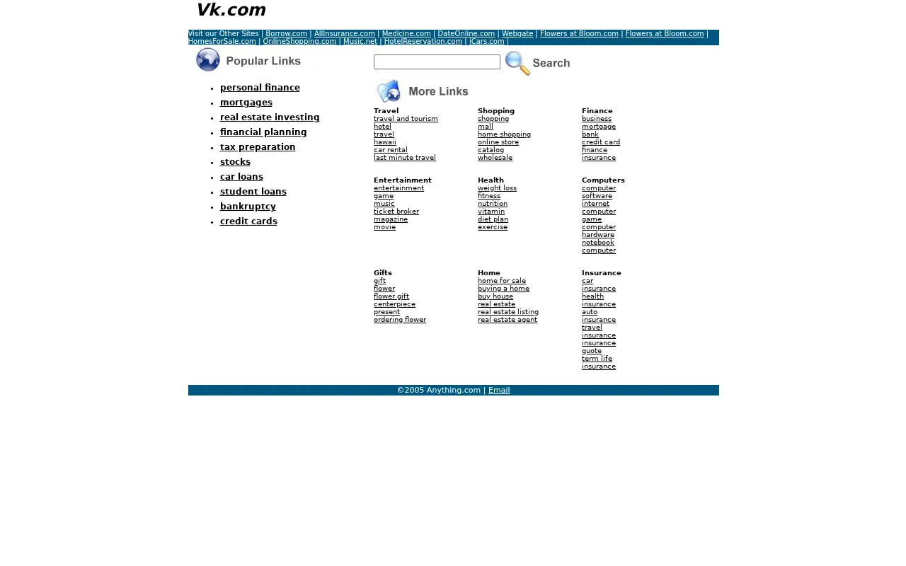 vk.com in 2005