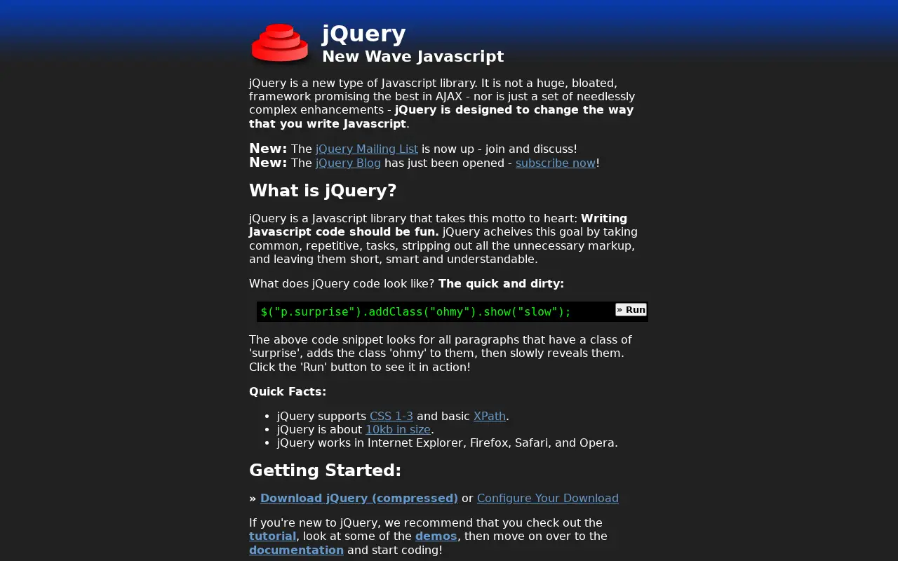 jquery.com in 2006