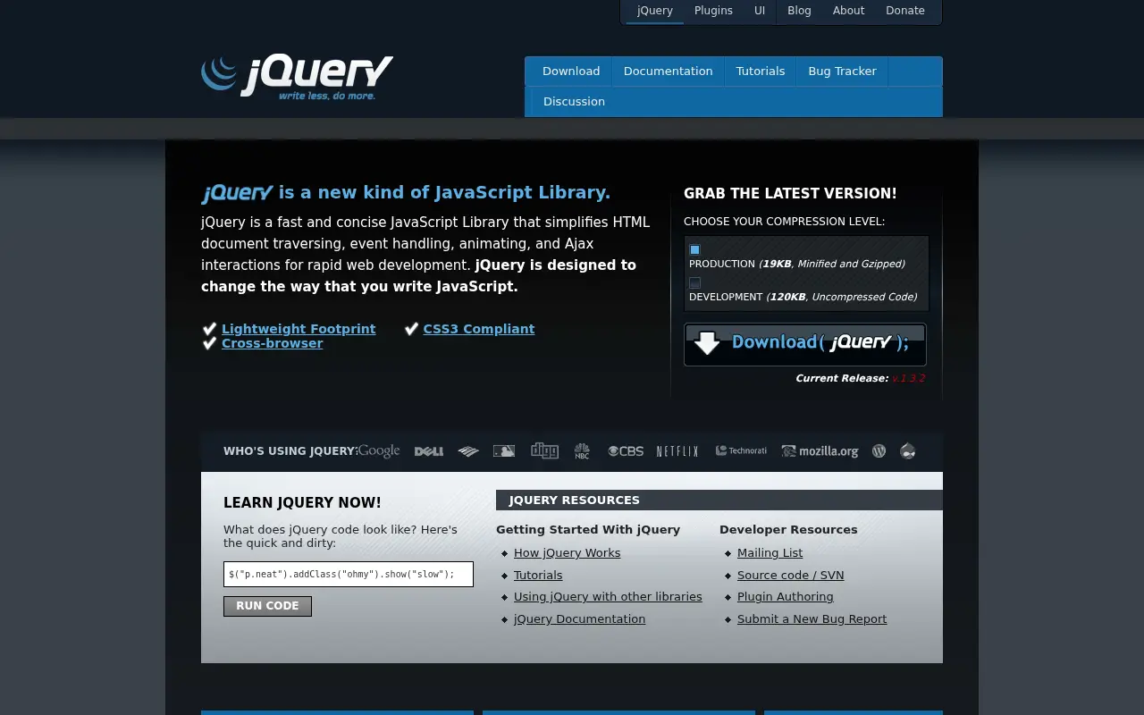 jquery.com in 2009