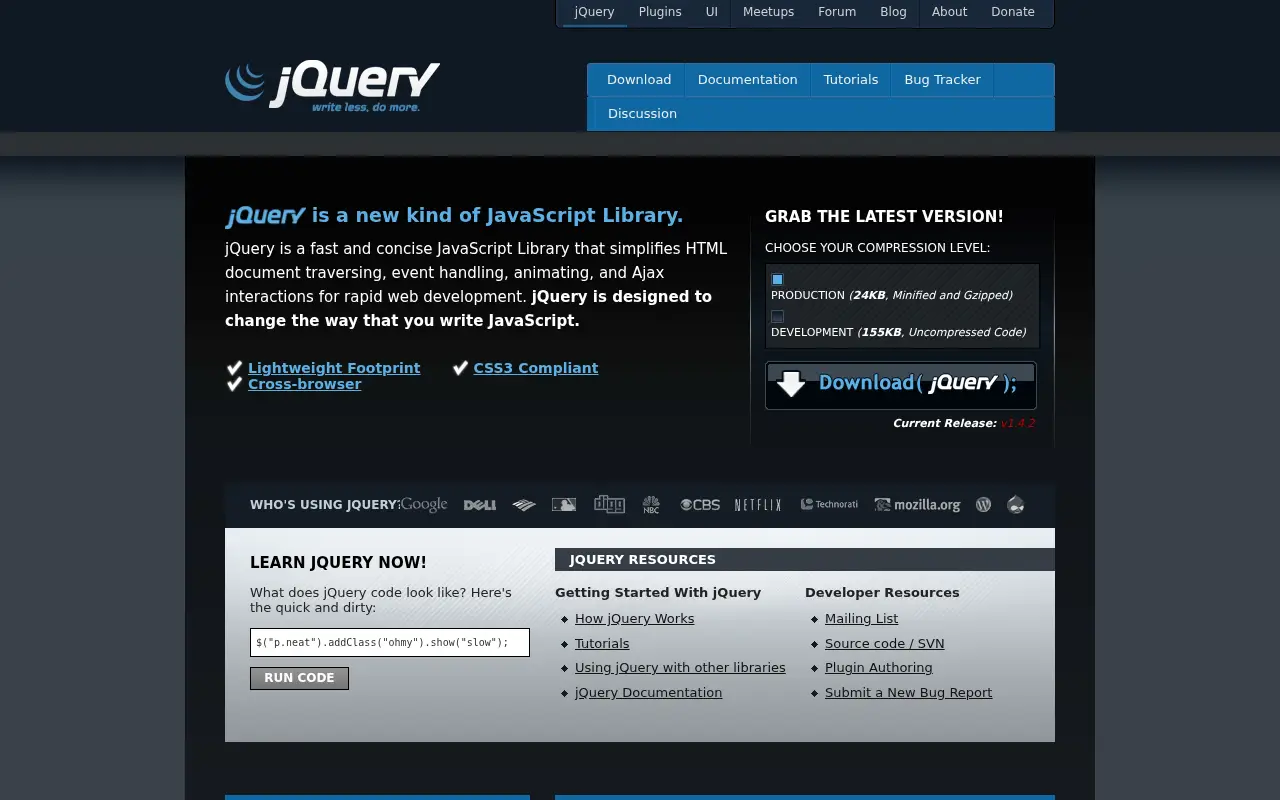 jquery.com in 2010