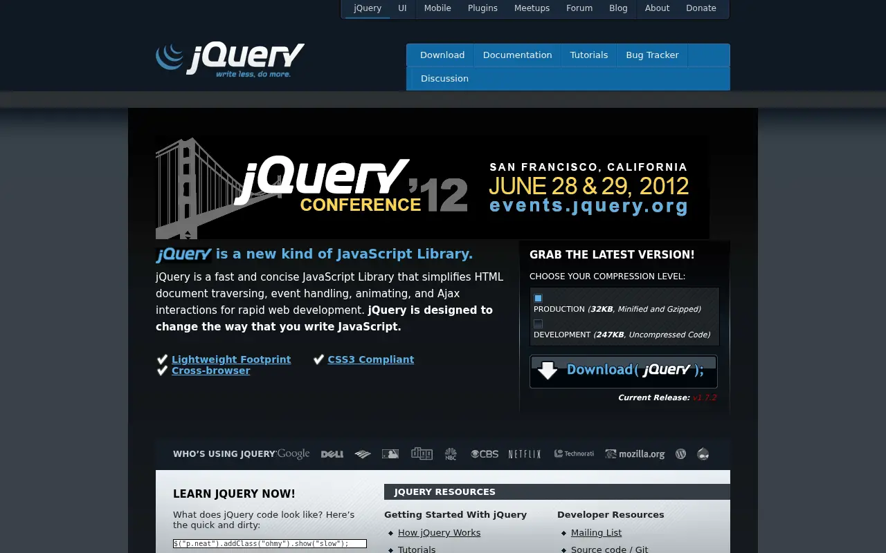 jquery.com on June 30, 2012