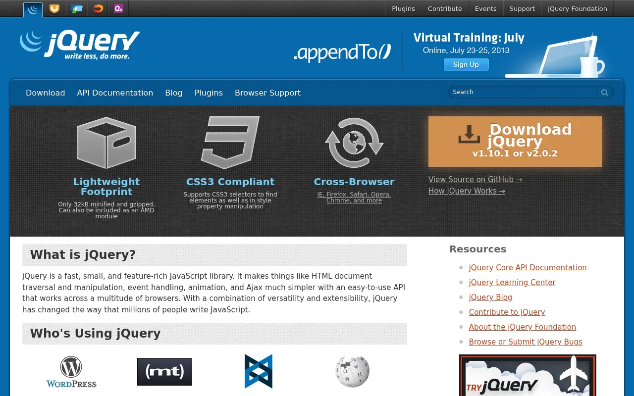 jquery.com on July 2, 2013