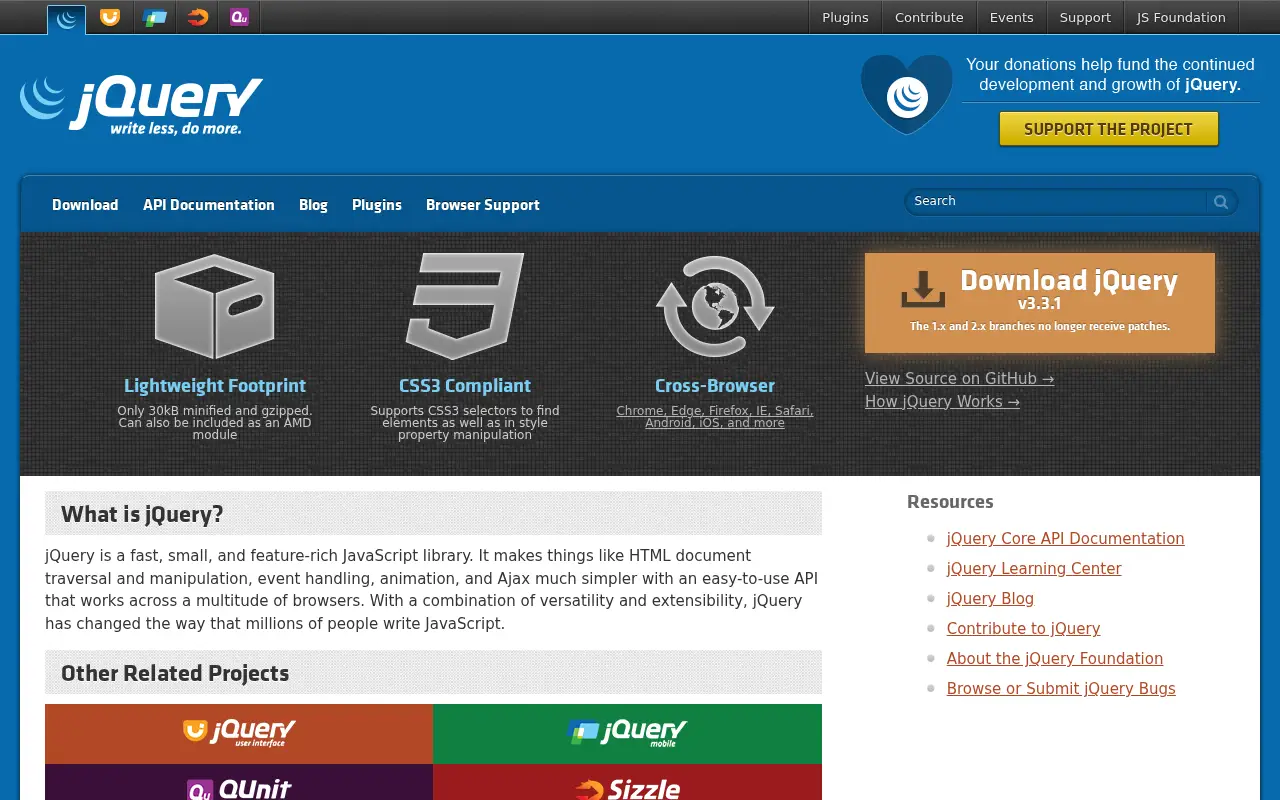 jquery.com on June 30, 2018