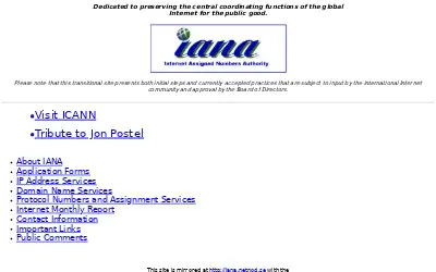 iana.org in 1999