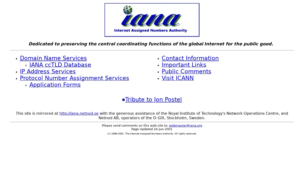 iana.org in 2001