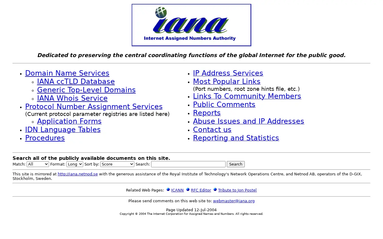 iana.org in 2005