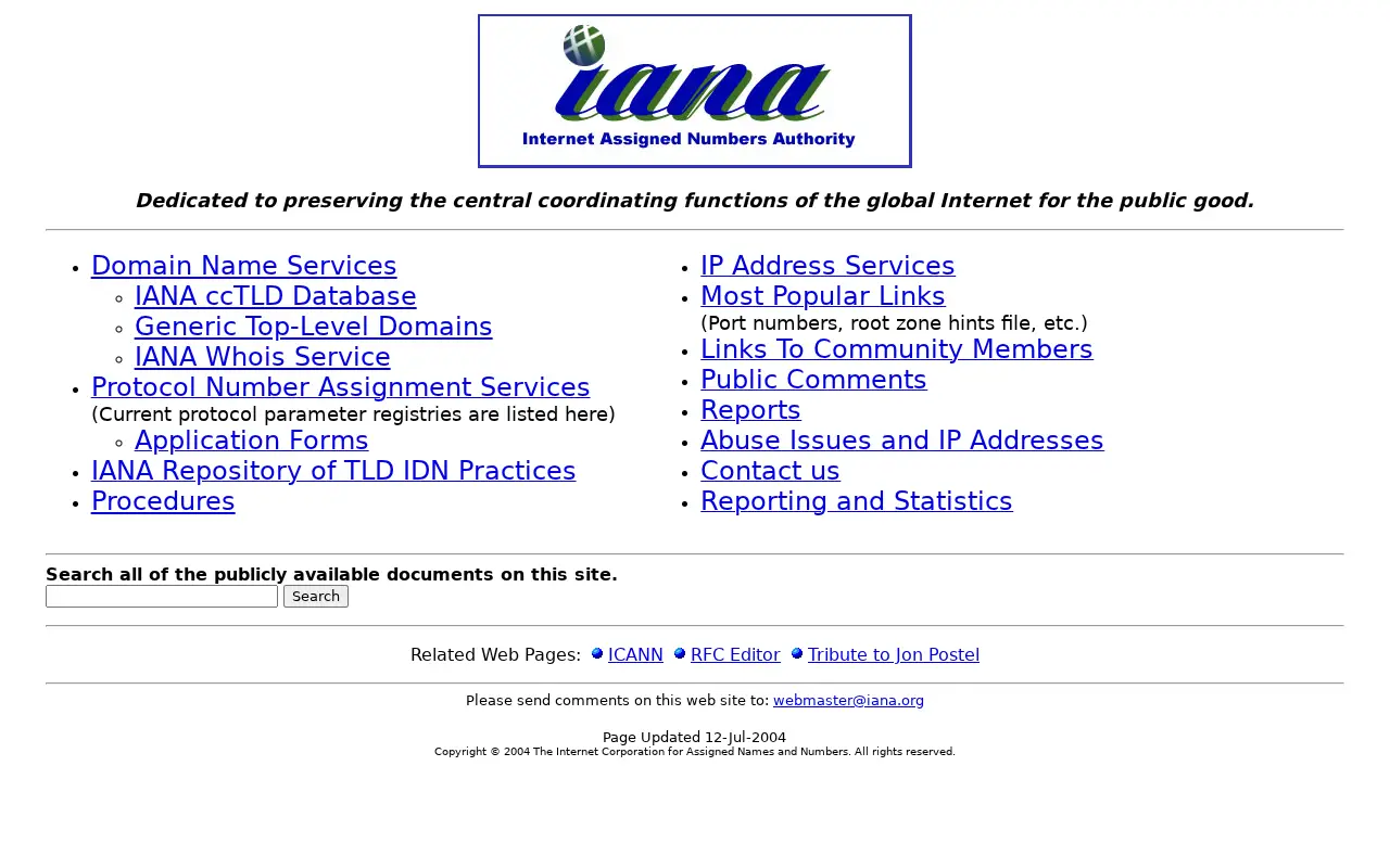 iana.org in 2006