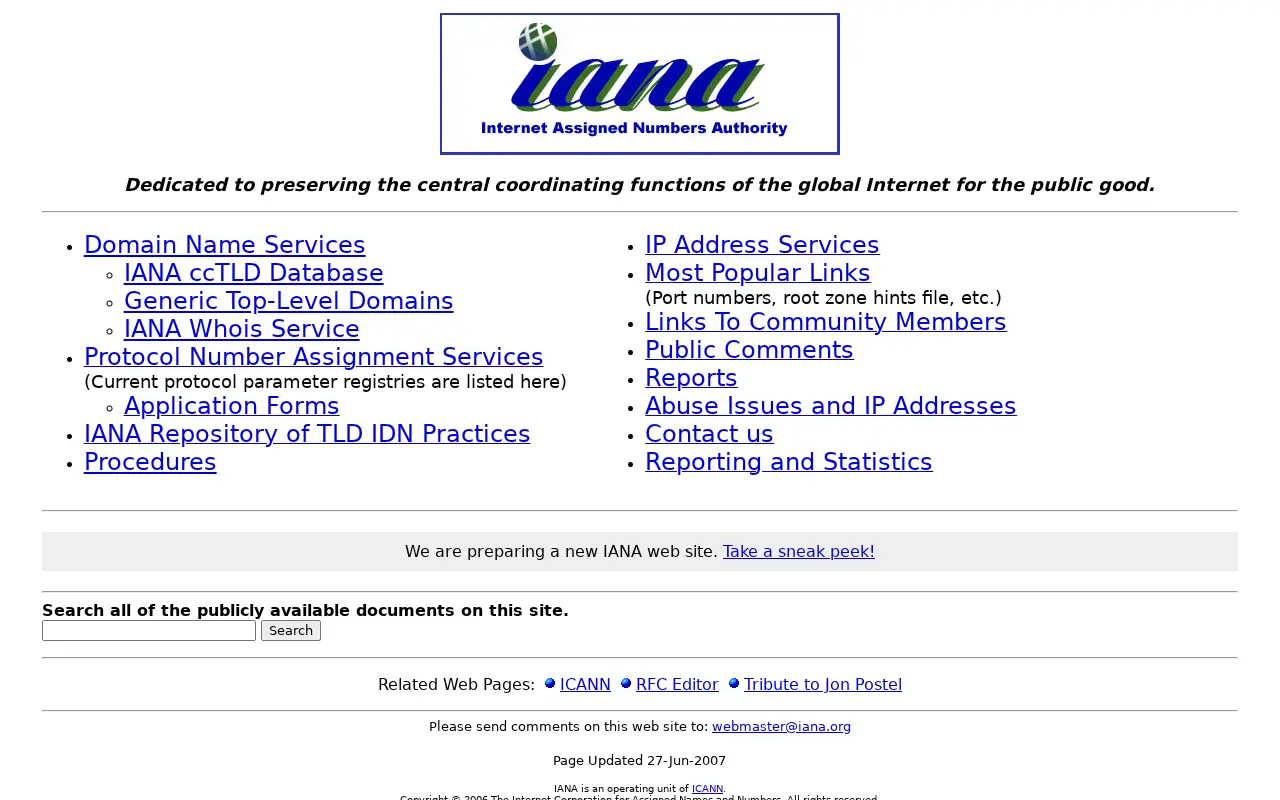 iana.org in 2007