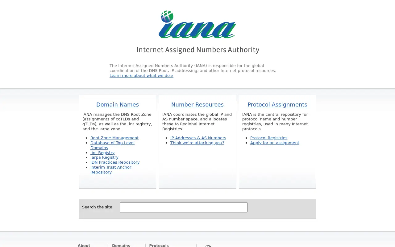 iana.org in 2009