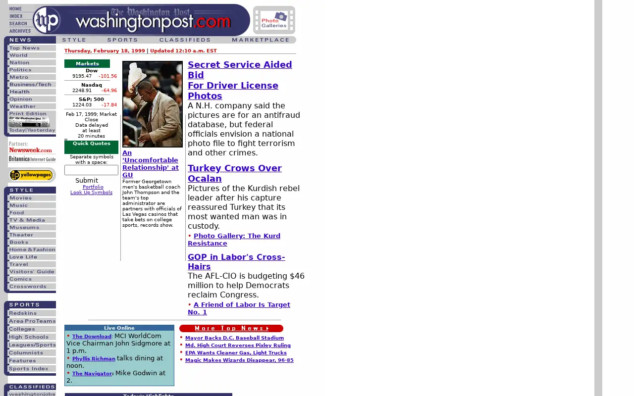 washingtonpost.com in 1999