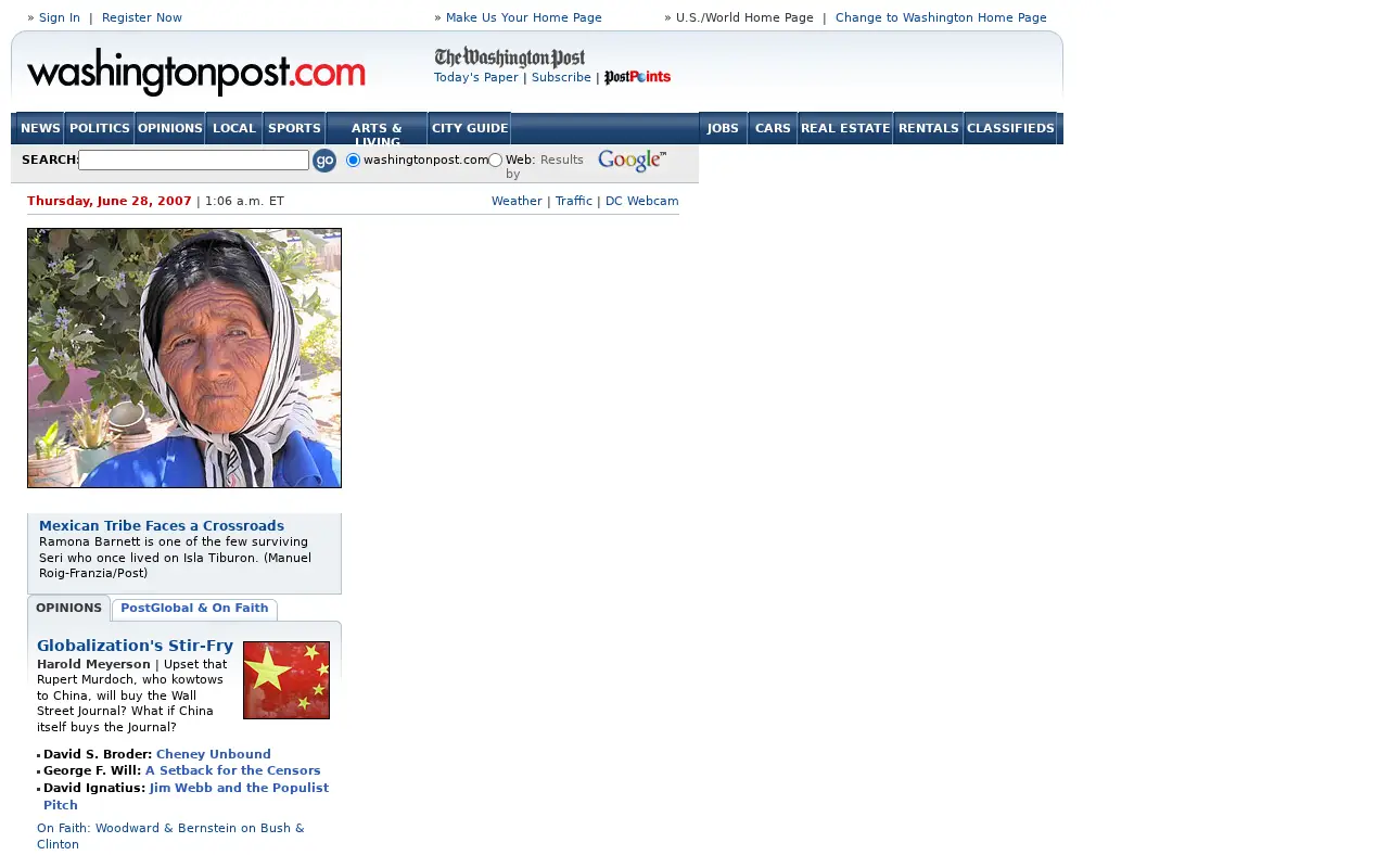washingtonpost.com in 2007