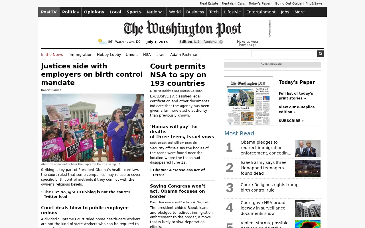 washingtonpost.com in 2014
