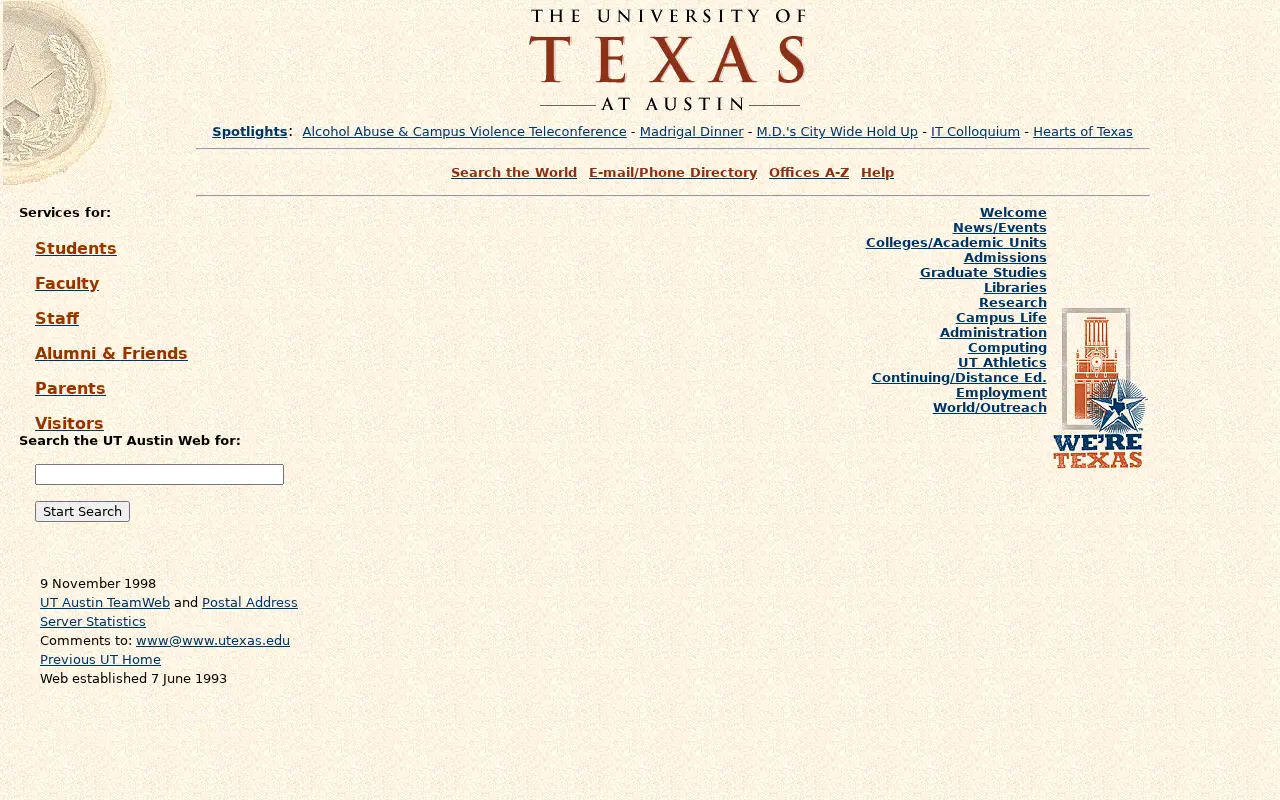 utexas.edu in 1998