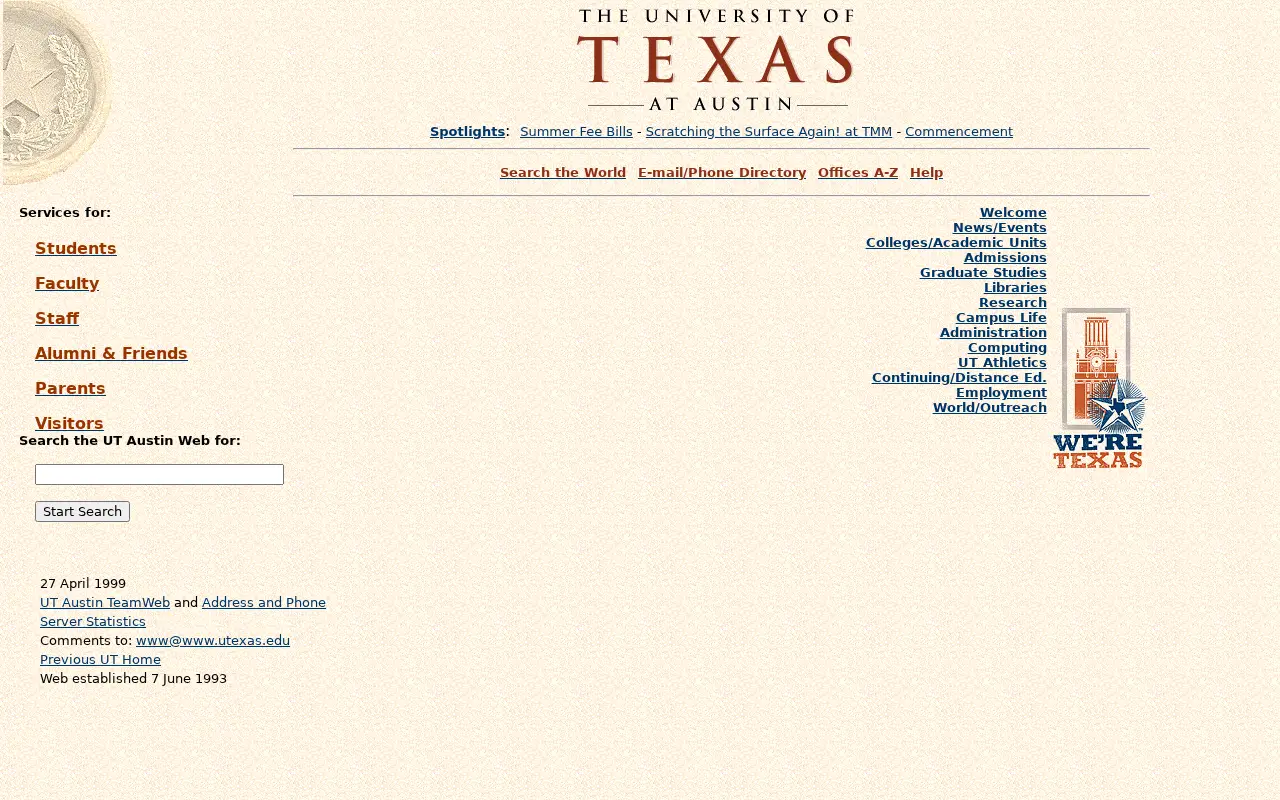 utexas.edu in 1999